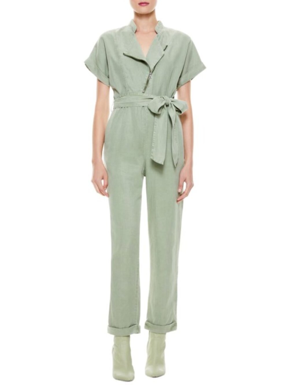 Alice + Olivia "Leonarda" Asymmetrical Jumpsuit | Sage | Size 0